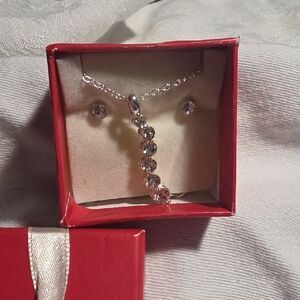 Avon Silver Necklace and Earring Set